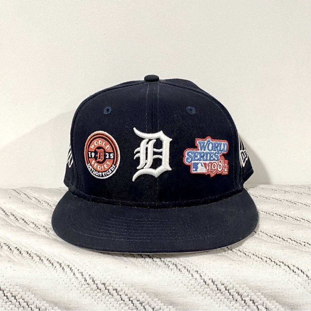 Detroit Tigers New Era Navy Historic World Series Champions Fitted Hat 7 3/8